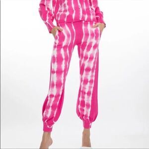 NWT GENERATION LOVE Anna Tie Dye Knit Jogger In Pink & White Size S